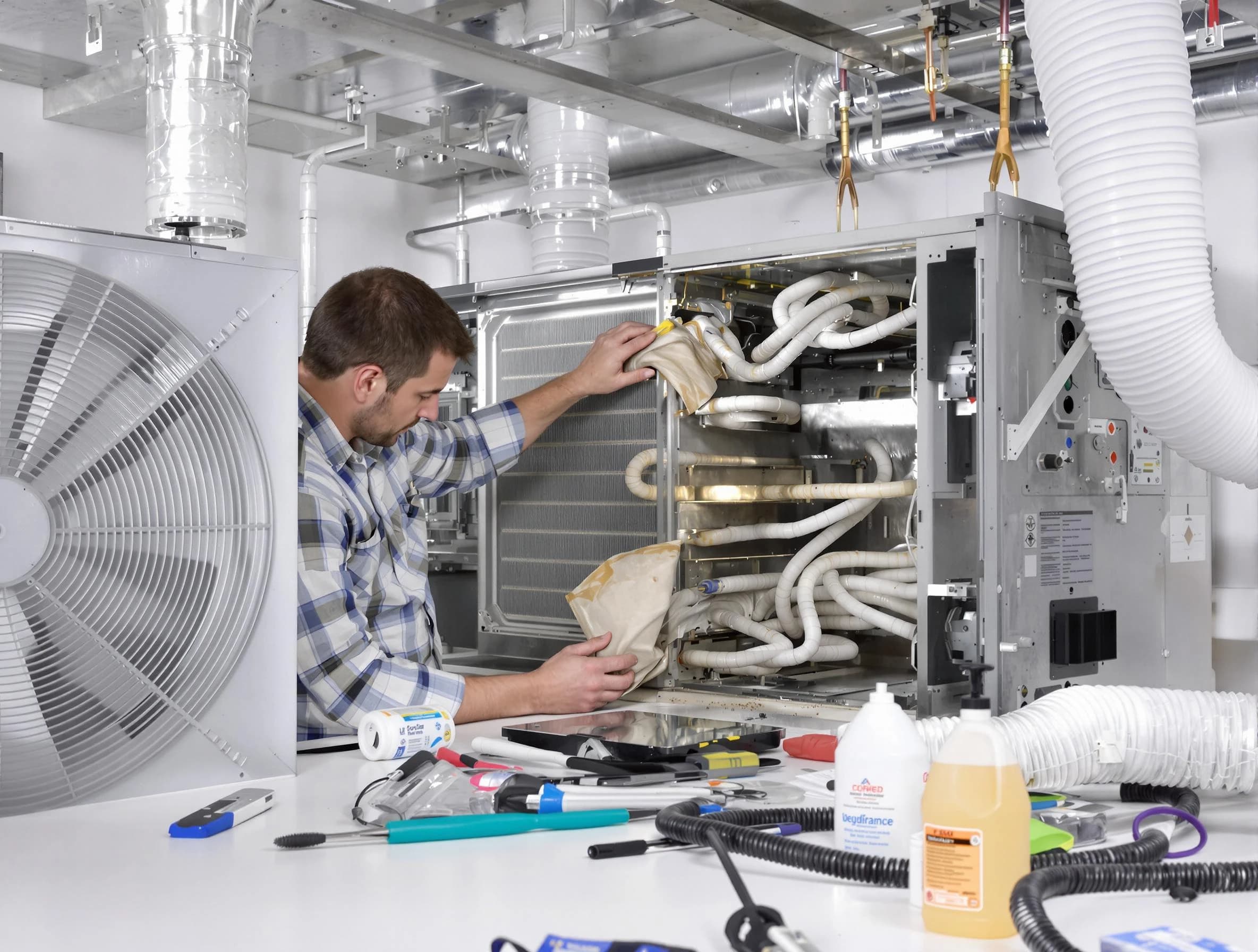 Columbiana Air Duct Cleaning specialist performing precision AC coil cleaning in Columbiana