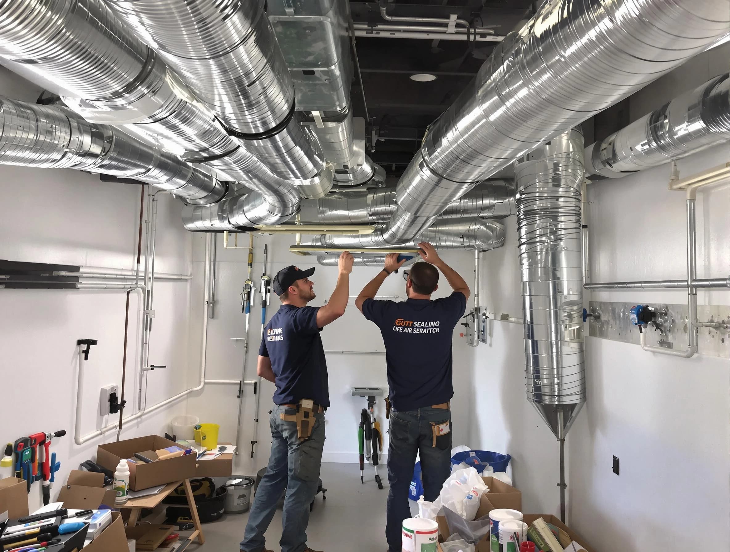 Columbiana Air Duct Cleaning technician applying professional duct sealing solutions in Columbiana