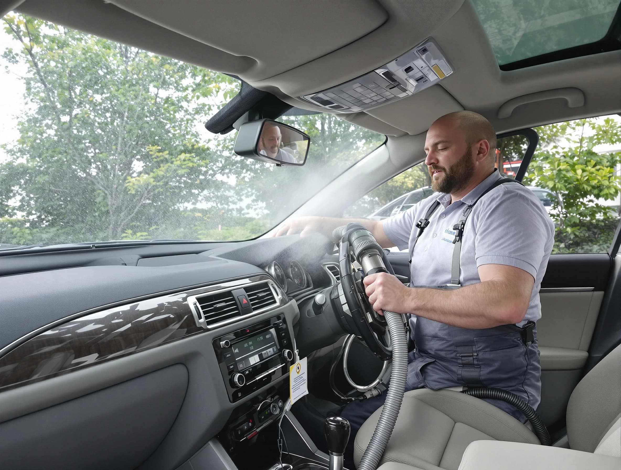 Columbiana Air Duct Cleaning specialist performing professional car duct cleaning in Columbiana