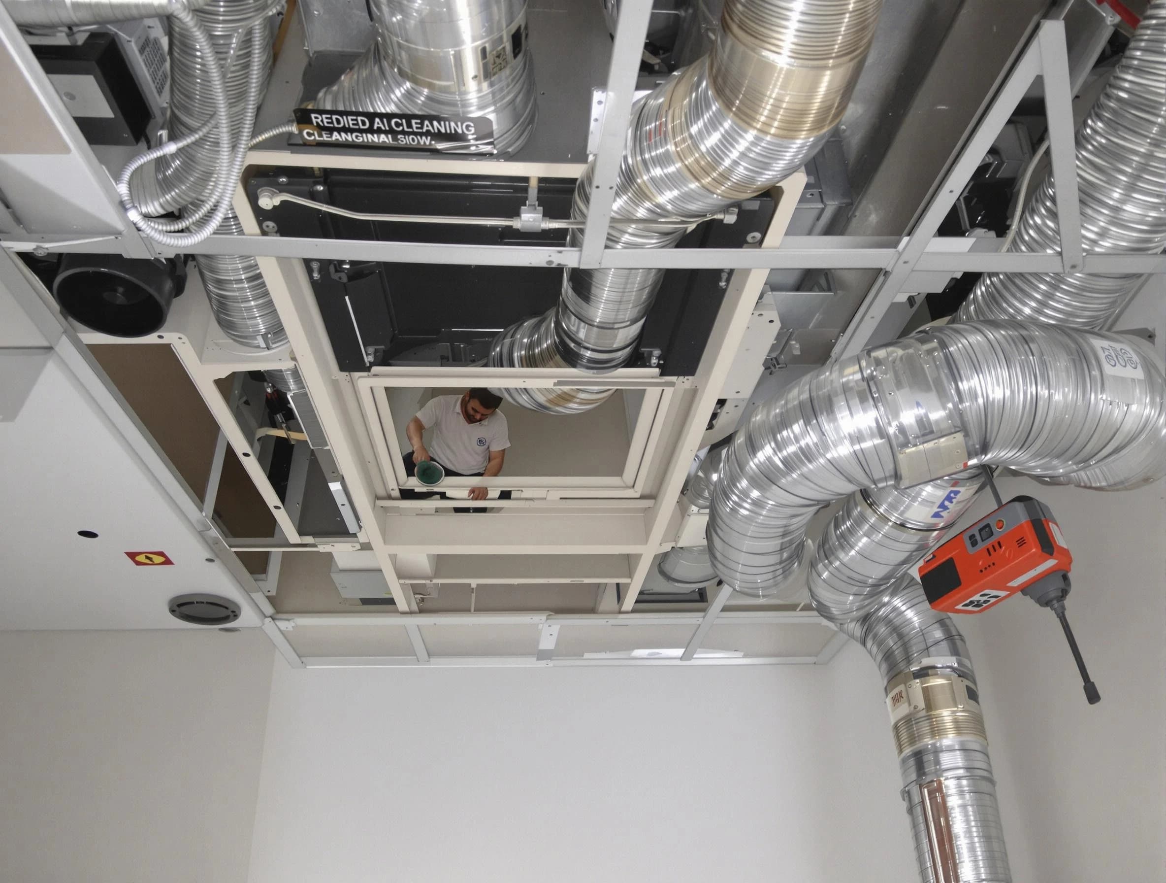 Columbiana Air Duct Cleaning technician performing detailed central duct system cleaning in Columbiana