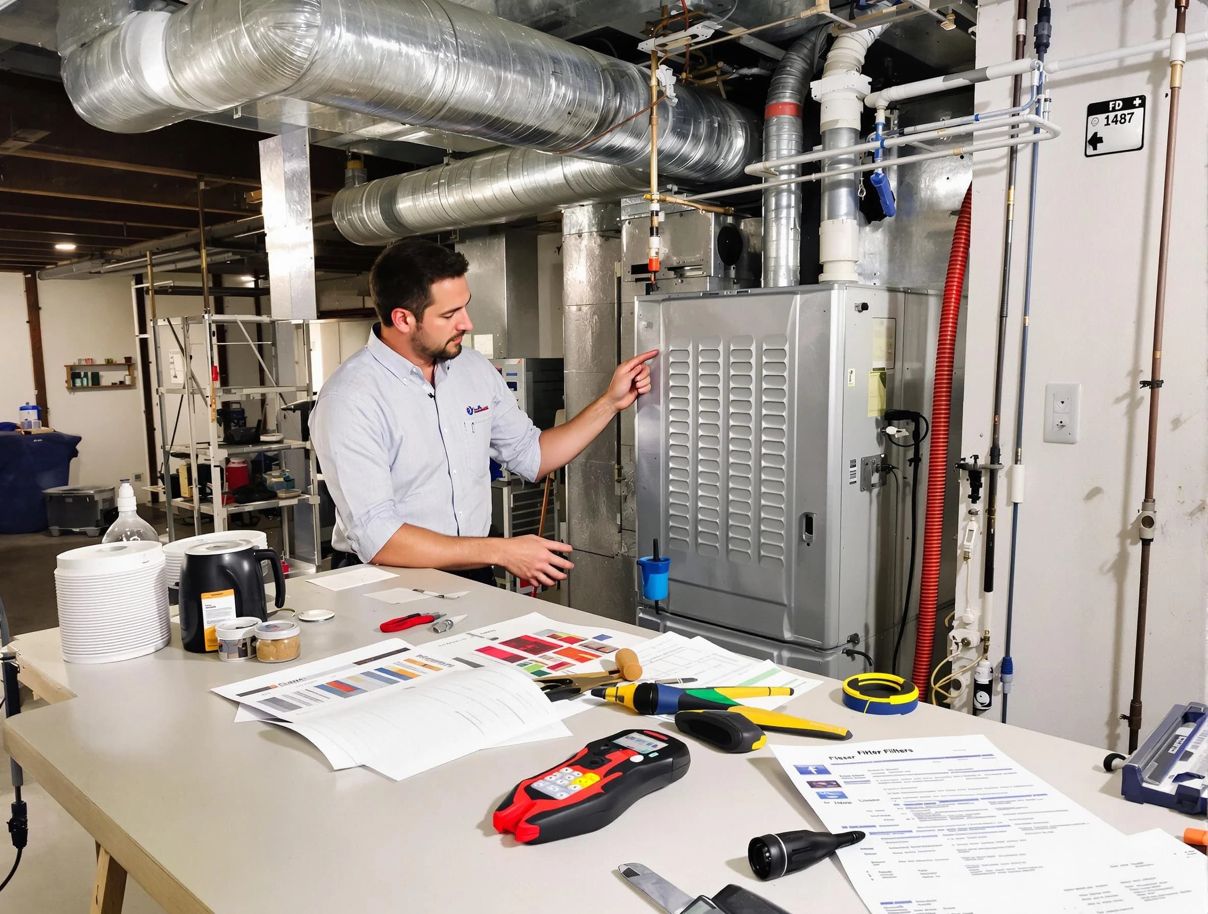 Columbiana Air Duct Cleaning inspector conducting detailed filter system evaluation using professional diagnostic tools in Columbiana