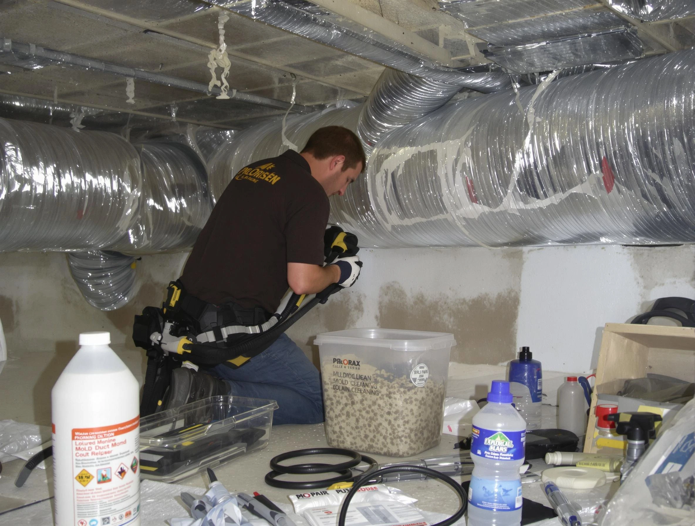 Columbiana Air Duct Cleaning specialist performing professional mold removal from air ducts in Columbiana