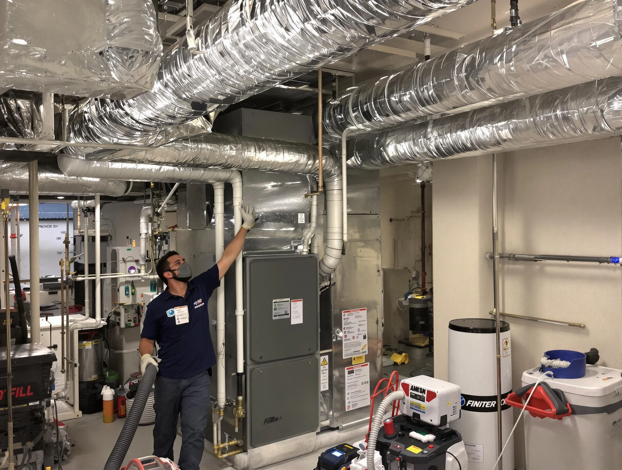 Columbiana Air Duct Cleaning specialist performing thorough furnace duct cleaning in a Columbiana residence