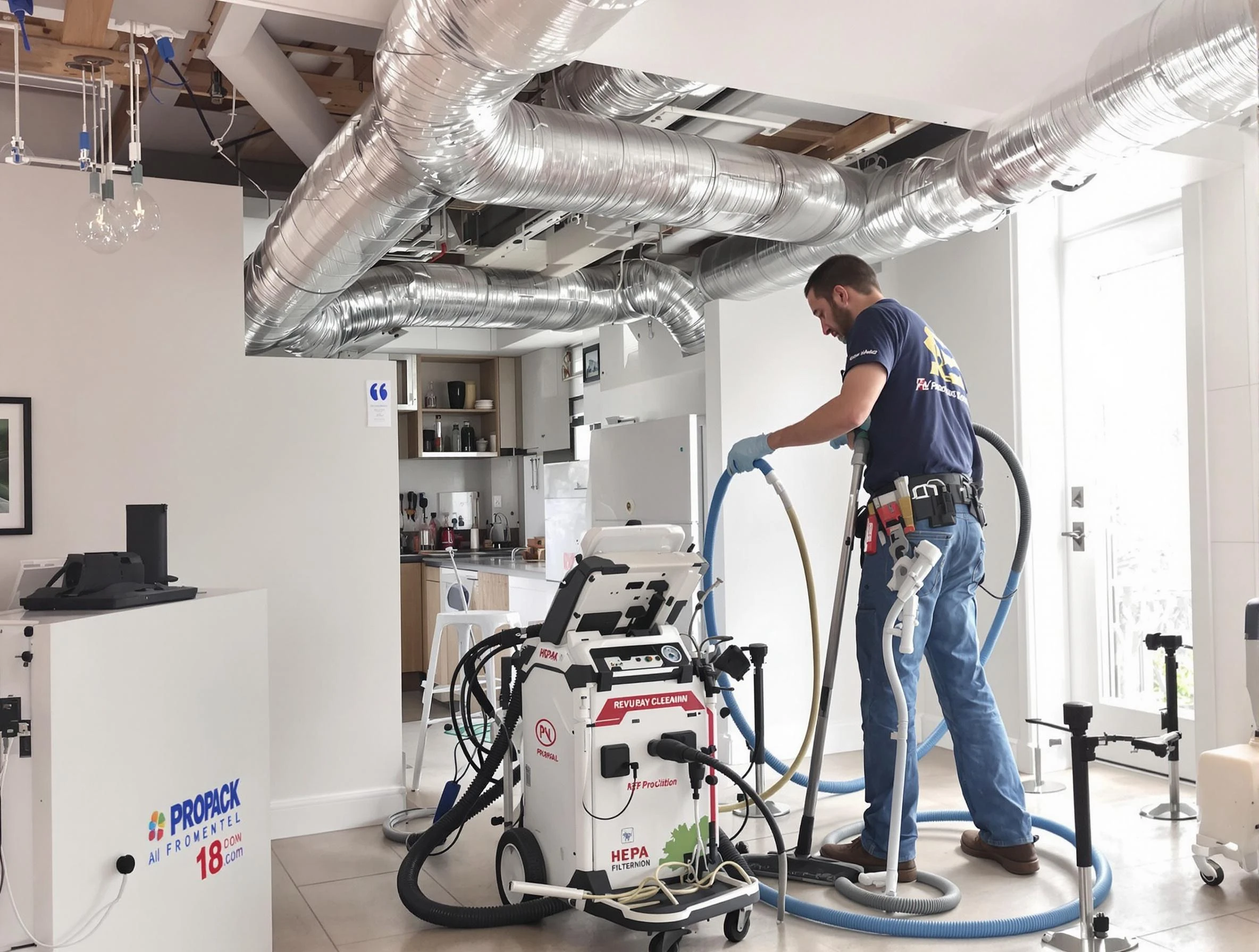 Columbiana Air Duct Cleaning technician performing advanced pure duct cleaning with specialized equipment in Columbiana