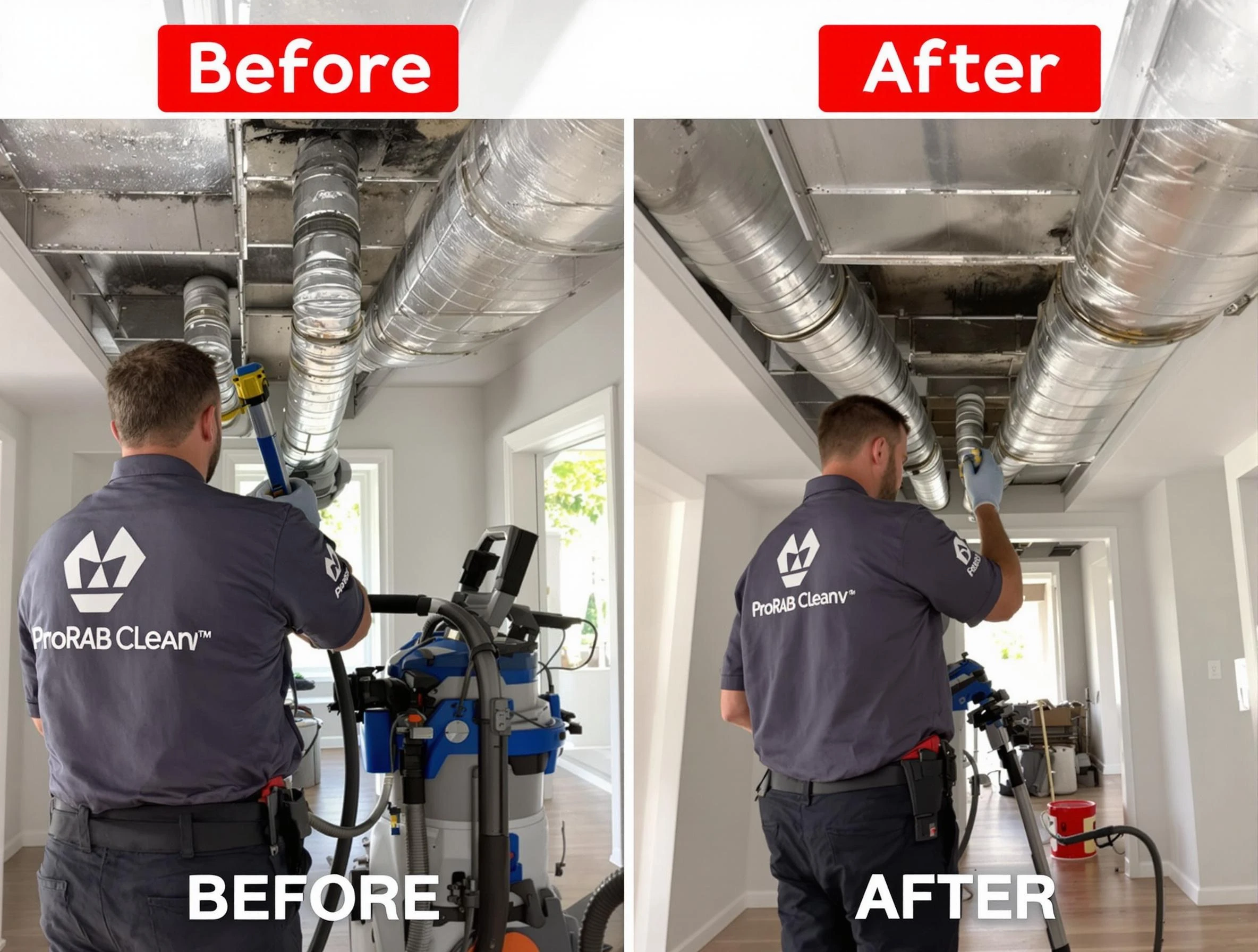 Columbiana Air Duct Cleaning expert performing thorough residential duct cleaning in a Columbiana home
